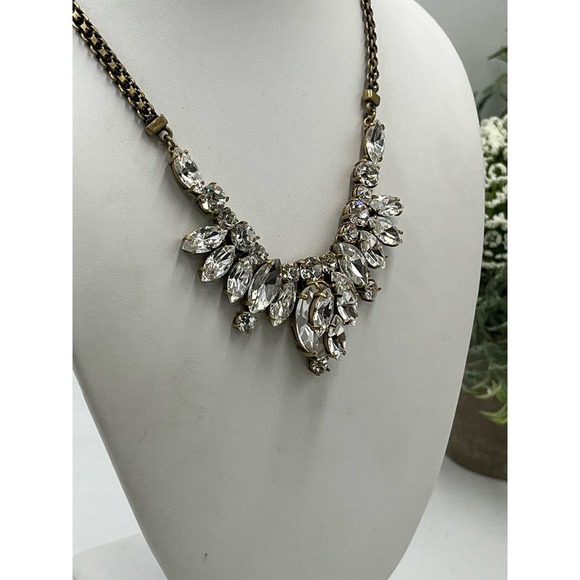 J. Crew Faceted Multi-Shaped Rhinestone Stacked 3D Prong set Necklace on ebay - Picture 5 of 14